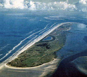 Luchtfoto van het duitse eiland Juist